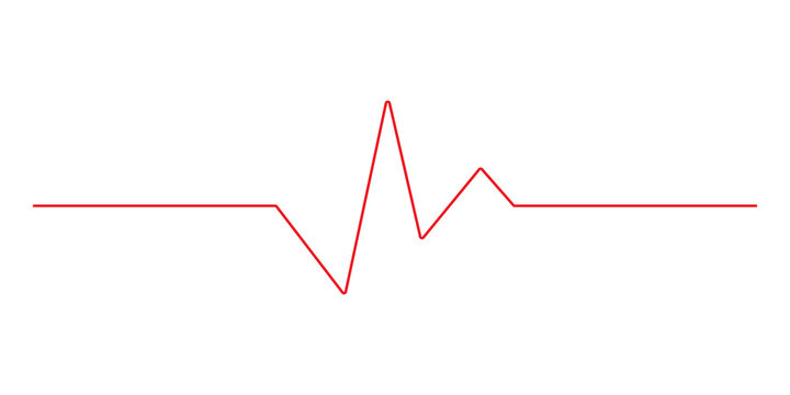 Red heart beat line icon representing medical pulse and health monitoring sign