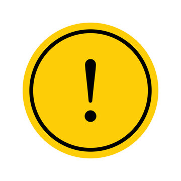 Yellow warning sign icon with a black exclamation mark symbol