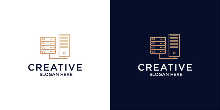 Data server storage network logo template set.