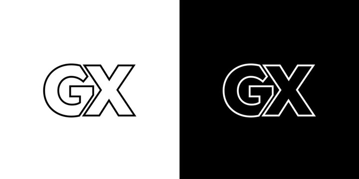 Letter G and X, GX logo design template. Minimal monogram initial based logotype.