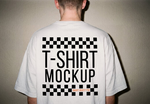 Back View White T-Shirt Flash Mockup