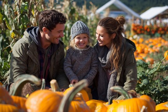 Family Fun at the Pumpkin Patch in Autumn