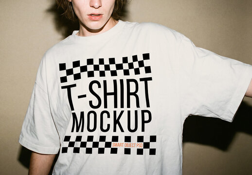 Oversized T-Shirt Flash Mockup