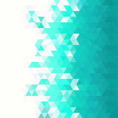 Obraz premium Abstract geometric background with smooth gradient of turquoise, mint and white triangles seamless pattern. eps 10