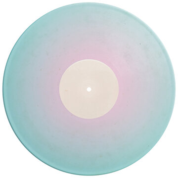 Cotton Candy retro style vinyl record white label. realistic photography. png isolated on transparent background for graphic design