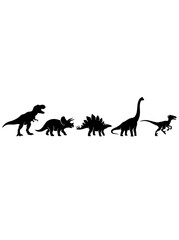 Group of Dinosaur Silhouettes on Transparent Background © gelas