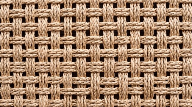 Natural Woven Fiber Rope Texture Pattern