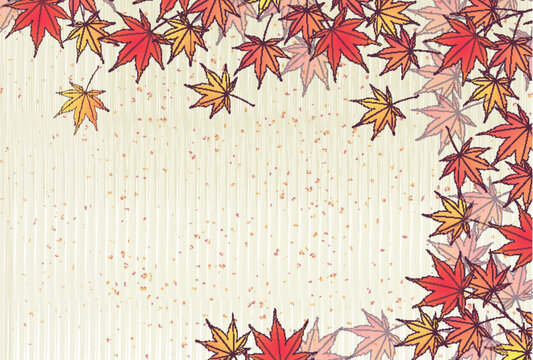 Autumn Maple Leaves Decorative Frame Background Image
