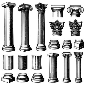 Classical Fluted Columns Capitals Bases and Architectural Orders