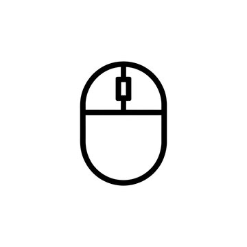 Black outline computer mouse icon for web design