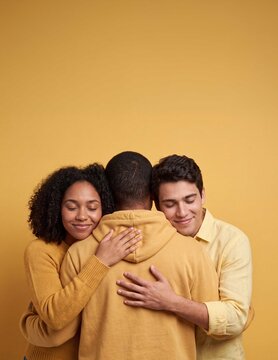 Grupo em abra&ccedil;o para campanha Setembro Amarelo