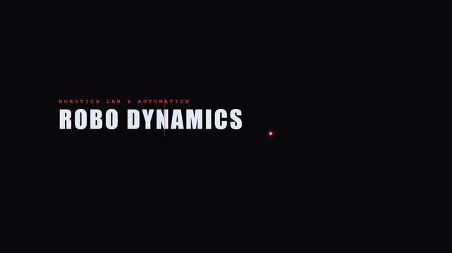 Robo dynamics robotics lab and automation title sequence with minimalist motion and red laser accent animation 4k