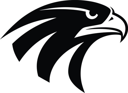 Sleek Black Eagle Head Silhouette Vector Logo Design
