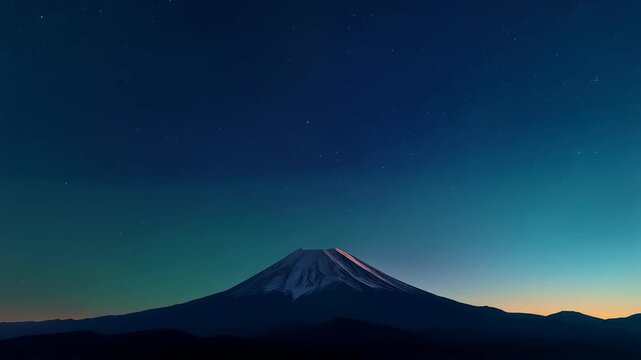 Mount Fuji Starry Night Landscape 4K Generative AI