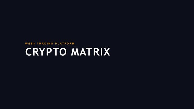 Web3 trading platform crypto matrix animation with bitcoin for digital finance and blockchain technology presentations 4k
