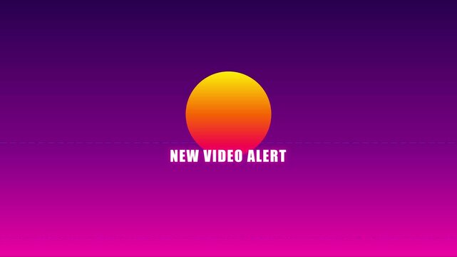 New alert motion with retro gradient sun and minimalist typography for social media and digital announcements animation 4k