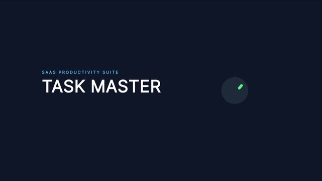 Saa s productivity suite task master interface animation with loading progress circle 4k saas software