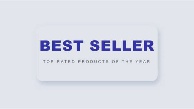 Seller products of the year minimalist motion badge for e-commerce and marketing animation 4k label