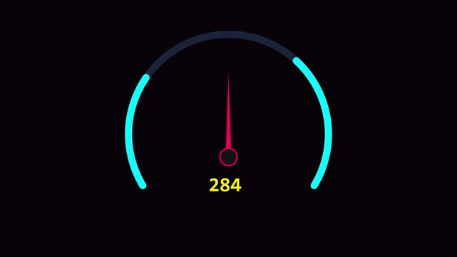 Digital speedometer gauge interface with dynamic progress loading bar animation 4k dashboard