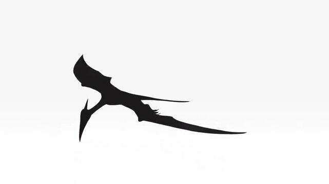 Pterosaur silhouette shown in flight against a plain white background with wings spread