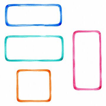 Set of Watercolor Outlined Card Frames in Bright Colors for FAQ Block and Blog Callout Box