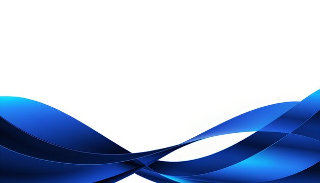 Abstract blue wave border background on white isolated background for presentation business cover card