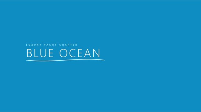 Luxury yacht charter blue ocean branding title card for travel and marine tourism marketing animation 4k