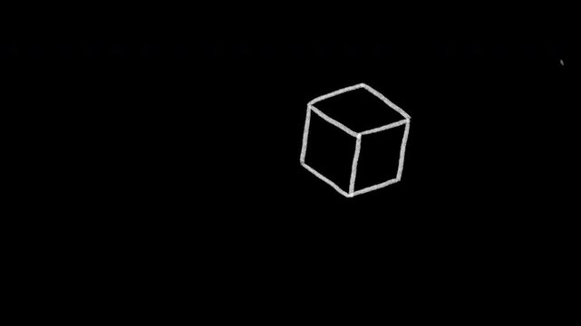 cartoon animation of rolling outline box elements