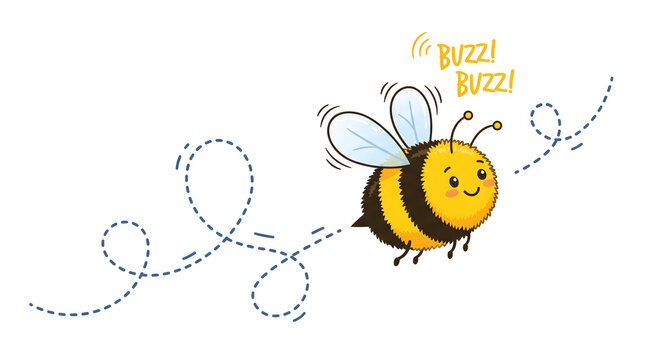 cute flying bee cartoon vector graphic design asset