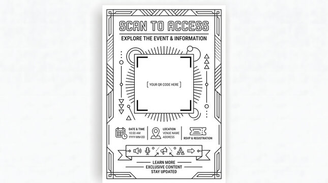 scan to access event poster design template