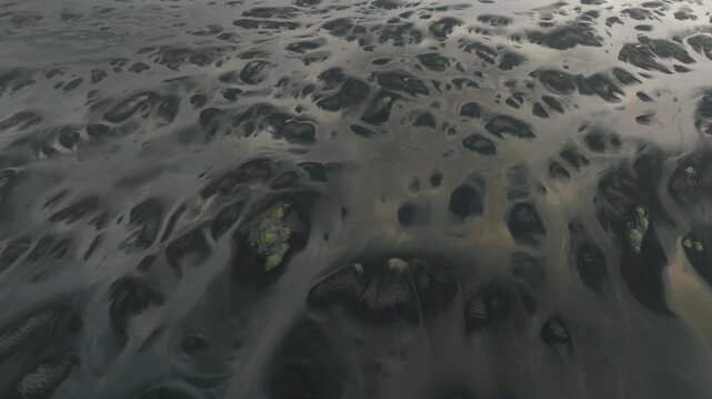Capillary Tidal Channel Patterns, Black Sand Aerial