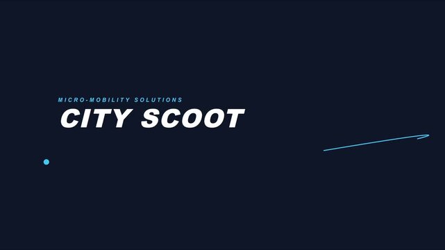 Micro-mobility solutions city scoot motion title animation for urban transportation and modern commuter technology concepts 4k