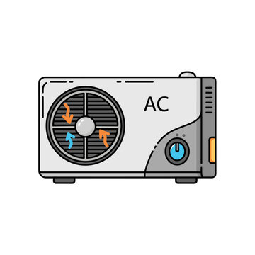 Modern air conditioner outdoor unit vector illustration