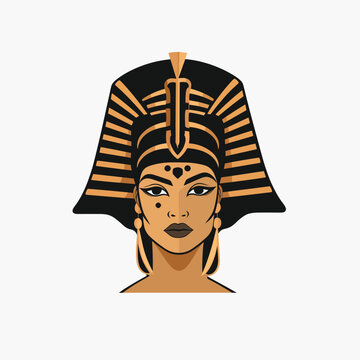 Black Cleopatra vector isolated on white