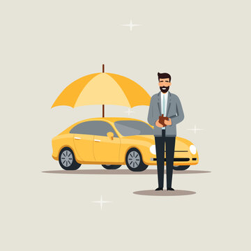 Car insurance business security accident transport isolated