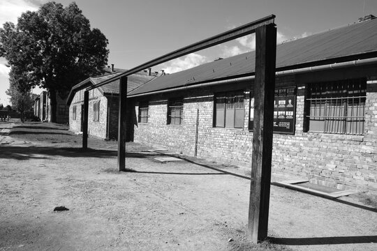 AUSCHWITZ BIRKENAU POLAND: Gallow of the German nazi concentration and extermination camp world heritage,  Here were exterminated 1.5 million people at the second world war.