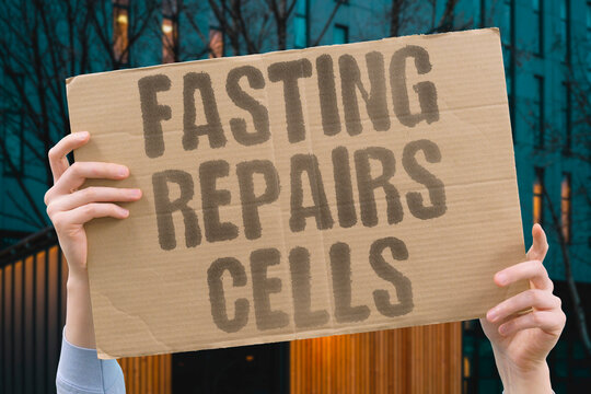 "Fasting repairs cells" Intermittent fasting triggers autophagy. INTERMITTENT. FASTING. AUTOPHAGY. KETONE. REPAIR.