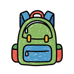 Fototapeta premium Colorful hand drawn school backpack vector illustration