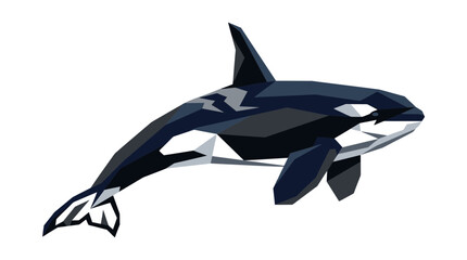 Naklejka premium Geometric Low Poly Orca Killer Whale Vector Illustration Isolated