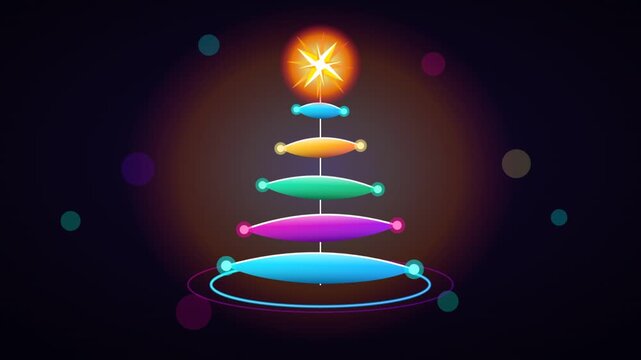 Modern Glowing Holiday Pine Shape Animation with Bright Star