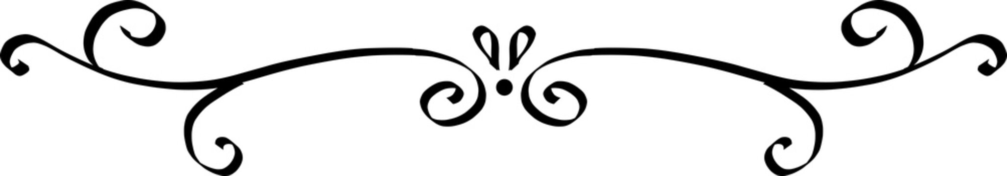 Black decorative vintage floral flourish divider
