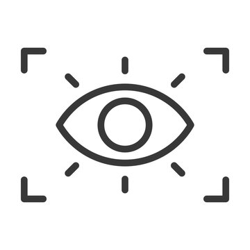 Vision icon related to future goal and achievement vector concept illustration with simple and editable line