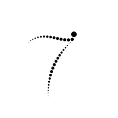 Naklejka premium Number 7 made of dots