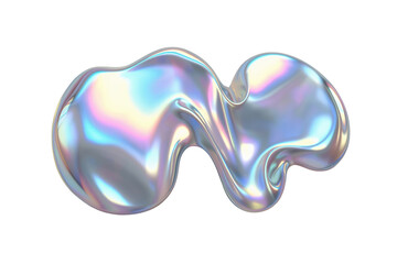 Obraz premium Glossy iridescent abstract liquid blob