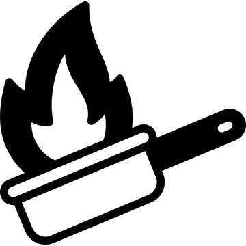 flambe icon illustration design with glyph
