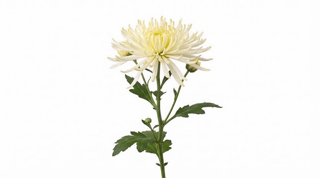 すっと伸びた菊の茎と花
