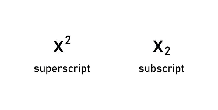 superscript and subscript in math and physics symbols