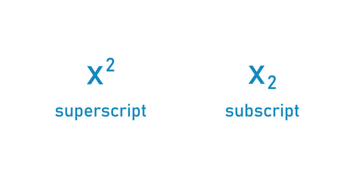 superscript and subscript in math and physics symbols