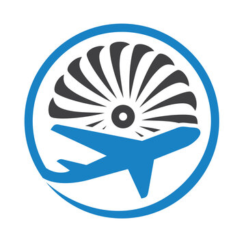 Plane turbine logo vector