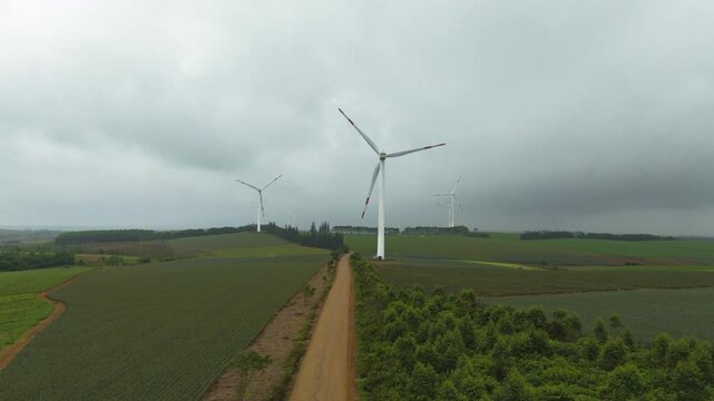 Aerial view of the Baltic wind farm in Xuwen County, Zhanjiang, Guangdong Province